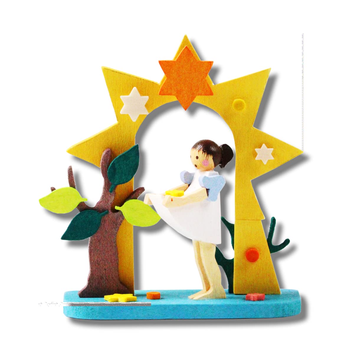 Graupner Holzminiaturen® | Sterntaler Märchen Christbaumschmuck aus Holz | Original Erzgebirgische Holzkunst® | Hochwertige Handarbeit | Miniaturfiguren
