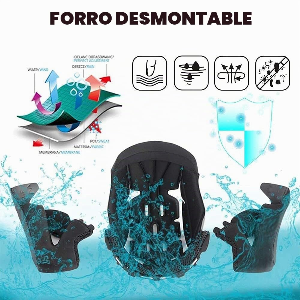 Casco De Moto Modular Bluetooth Integrado, con Doble Visera Cascos De Motocicleta, Casco Integral ECE Homologado, para Mujeres Y Hombres, Transpirable Y Cómoda