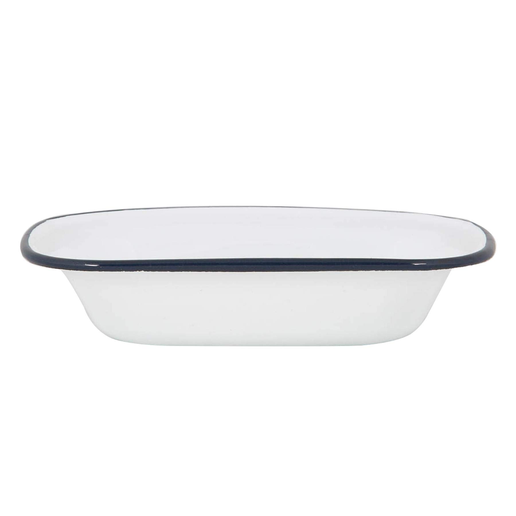 Argon Tableware Navy 20Cm Enamel Pie Dish - Rim - Dishwasher Safe Pie Dishes Enamel Cookware Oblong Pie Dish Oven Tray Bakeware Pastry Casserole Roasting Tin