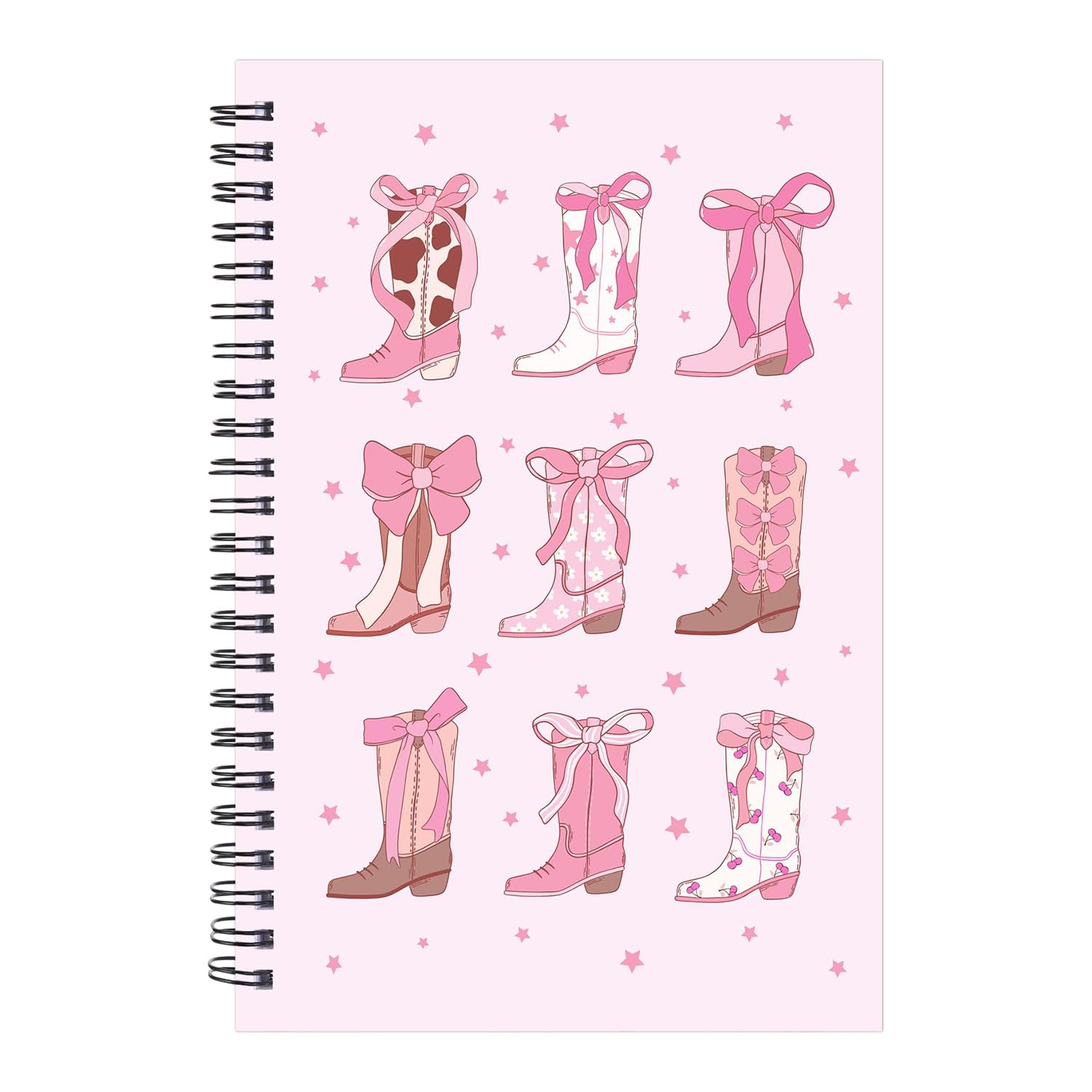 Velorin A5 Western Cowgirl Journal Notebook, 80 Pages A5 Notepad, Pink Cowgirl Gift for Women Girls, Cute Wild West Cover Note Book with Lined Paper, for Office School Journaling Writing