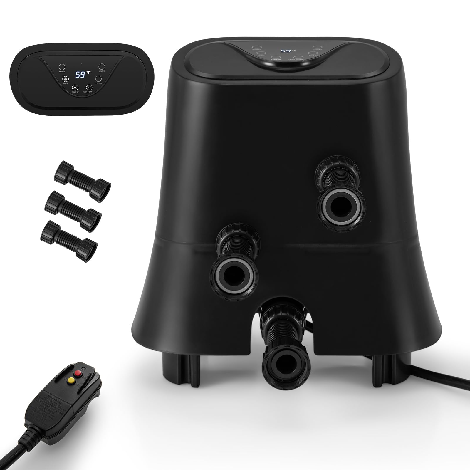 GYMAX Hot Tub Heater Pump, 1350W Electric Control Machine with Thermostatic Heating, Soothing Bubble Massage, Filtration System, LED Touch Panel & Freeze Protection, Inflatable SPA Pool Pump