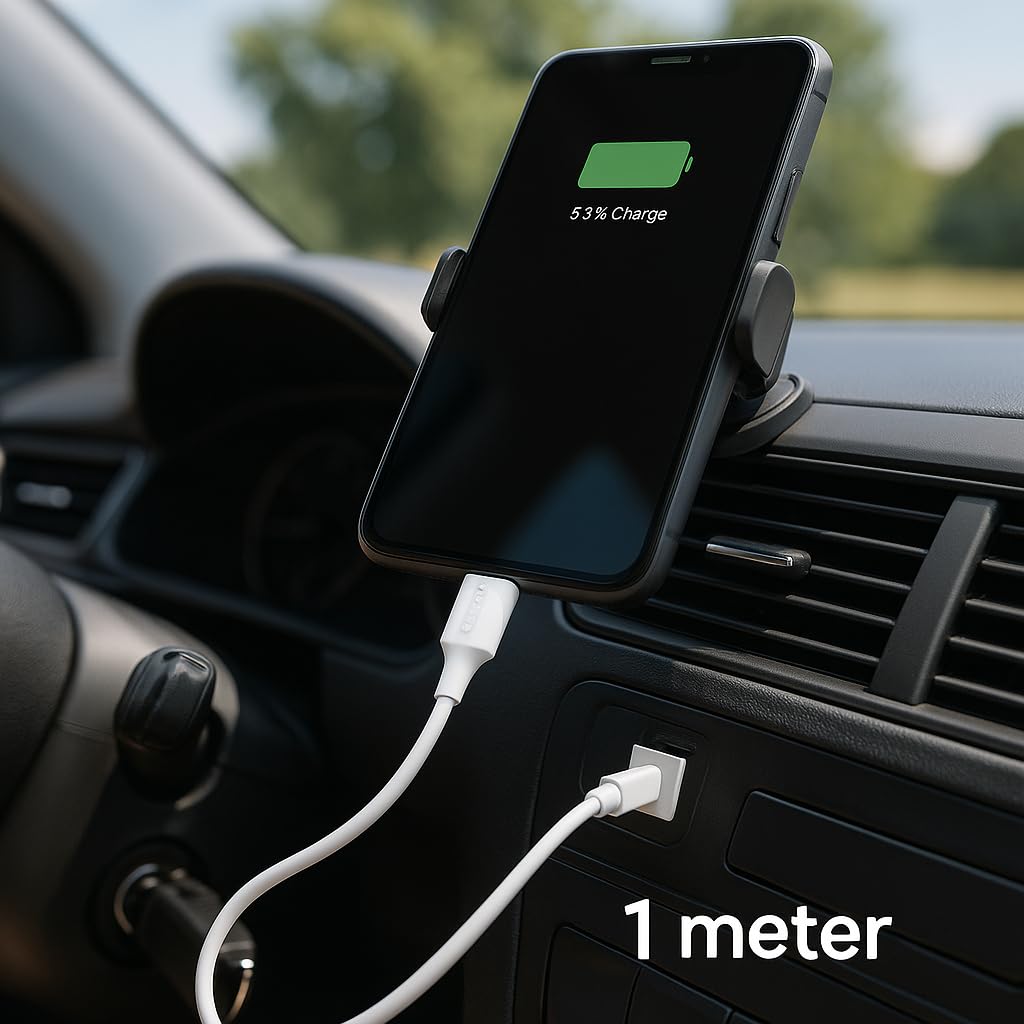 Micro USB Hızlı Aktarım Şarj Kablosu – 1 m Uzunlukta Mikro-USB Şarj ve Veri Kablosu, 2.4 Amper