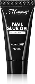 Missgooey ネイルチップ接着剤 つけ爪接着剤 ネイルチップグミ 粘土ジェル クリア ジェルネイル 手で押さえ不要 多機能 強力 UV/LED対応 初心者＆プロ適用 15g
