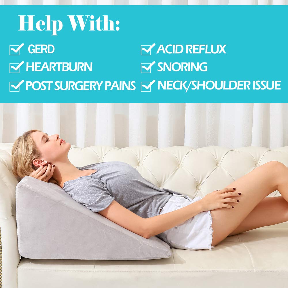 Lisenwood Foam Bed Wedge Pillow Set Reading Pillow & Back Support