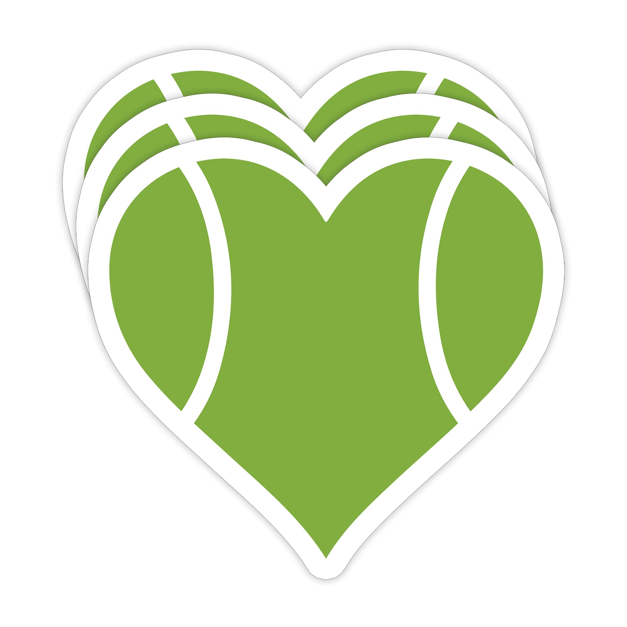 (3PCS) Tennis Heart Sticker Tennis Stickers Decals, Tennis Sport Sticker for Tennis Players, Tennis Team– Waterproof Vinyl Decal for Books Laptop