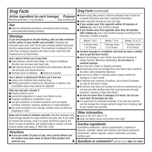 Image of GoodSense Nicotine Polacrilex Mini Lozenges 2 mg, Mint Flavor, 81 Count (Pack of 12)