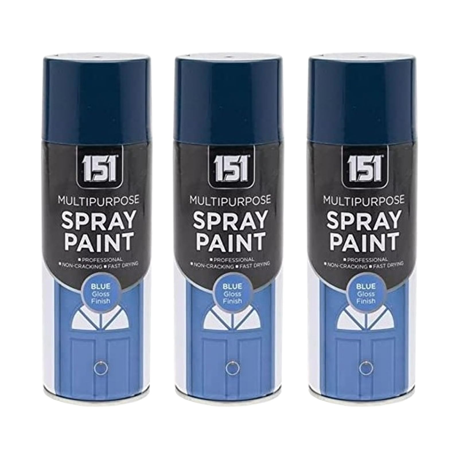 SDMAX Blue Gloss Spray Paint, Fast Drying, Blue Gloss Finish, Non-Cracking, Easy To Use, Long-Lasting, Lightweight And Portable, Multipurpose DIY Use, 400ml (3PCS)