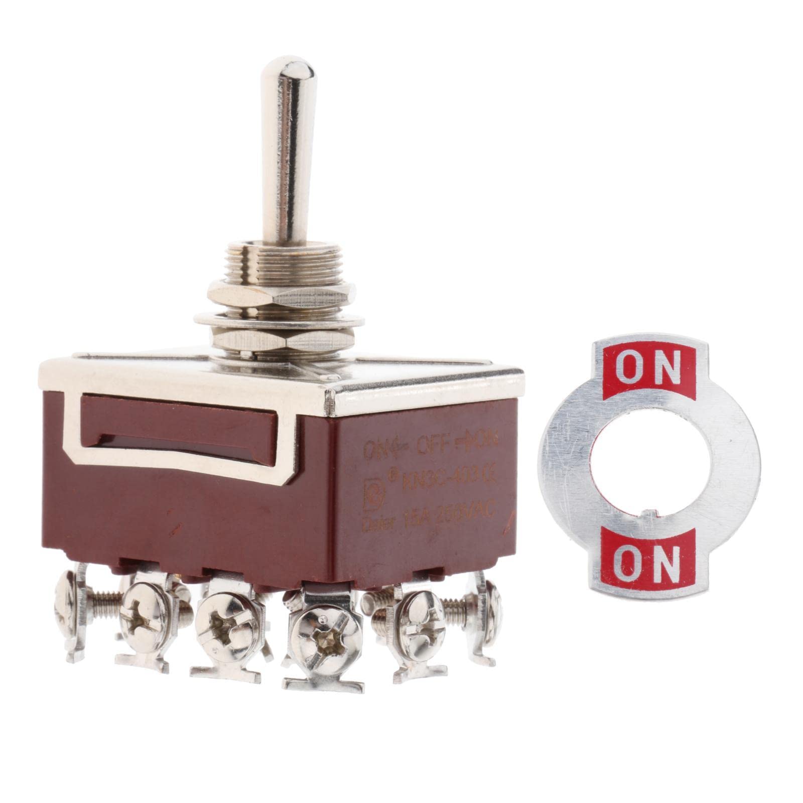 UJEAVETTE 12 Pins Rocker Button Switch Toggle Switch Waterproof Cover Copper Pin 403 ON OFF ON-picture-26