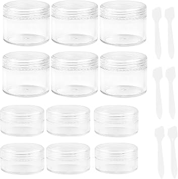 18Pcs Sample Pots - 10ml and 20ml Travel Bottles With Leakproof Lids, Wide Mouth Clear Mini Pots for Creams, Lotion, Glitter, Makeup, Cosmetic Jars With Lids