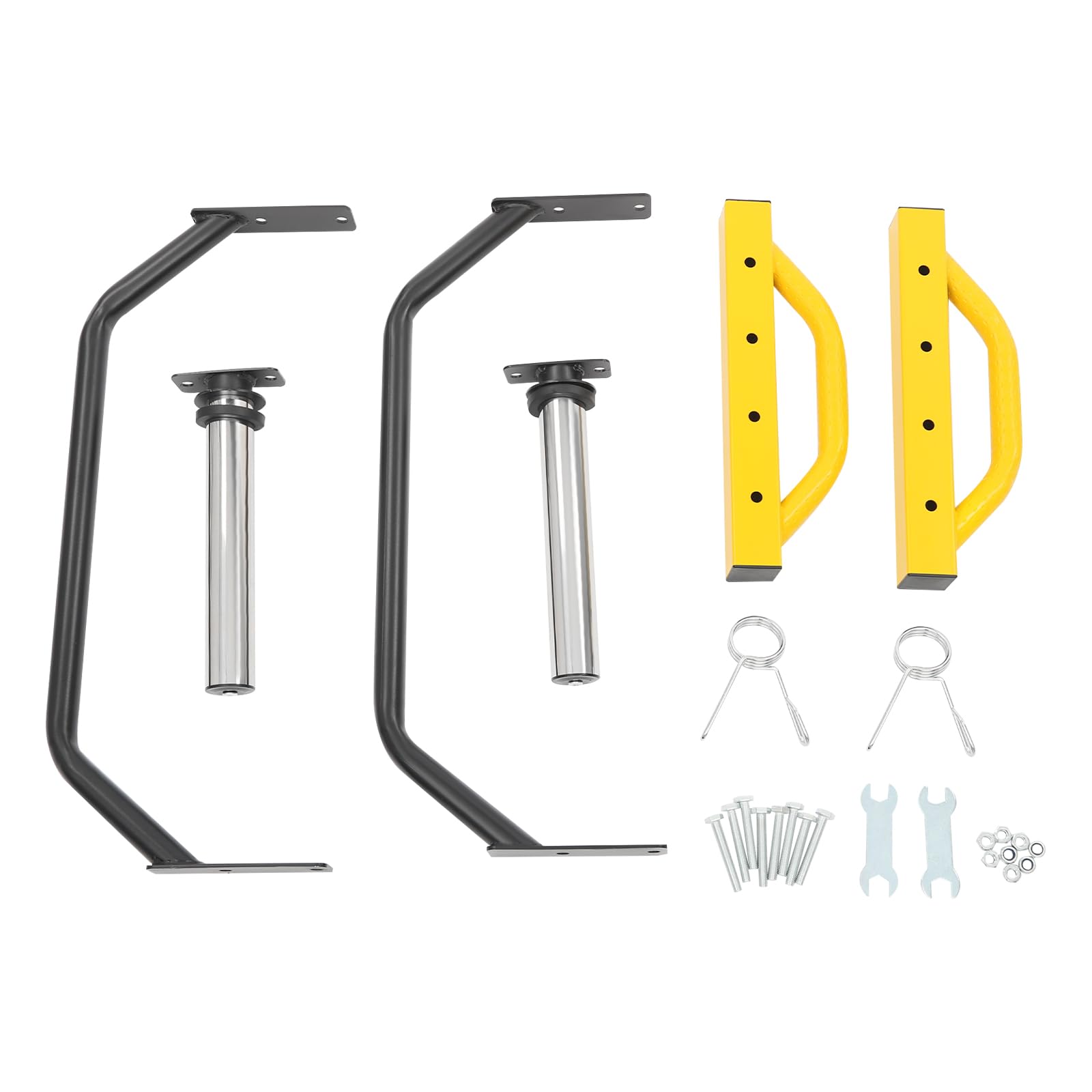 Sześciokątny design, wszechstronne zastosowanie sztanga do hantli Trap Bar 50 mm drążek Barre Hex z mankietami sprężynowymi, wygodne uchwyty do obciążeń do 150 kg, idealny do martwego ciągu i