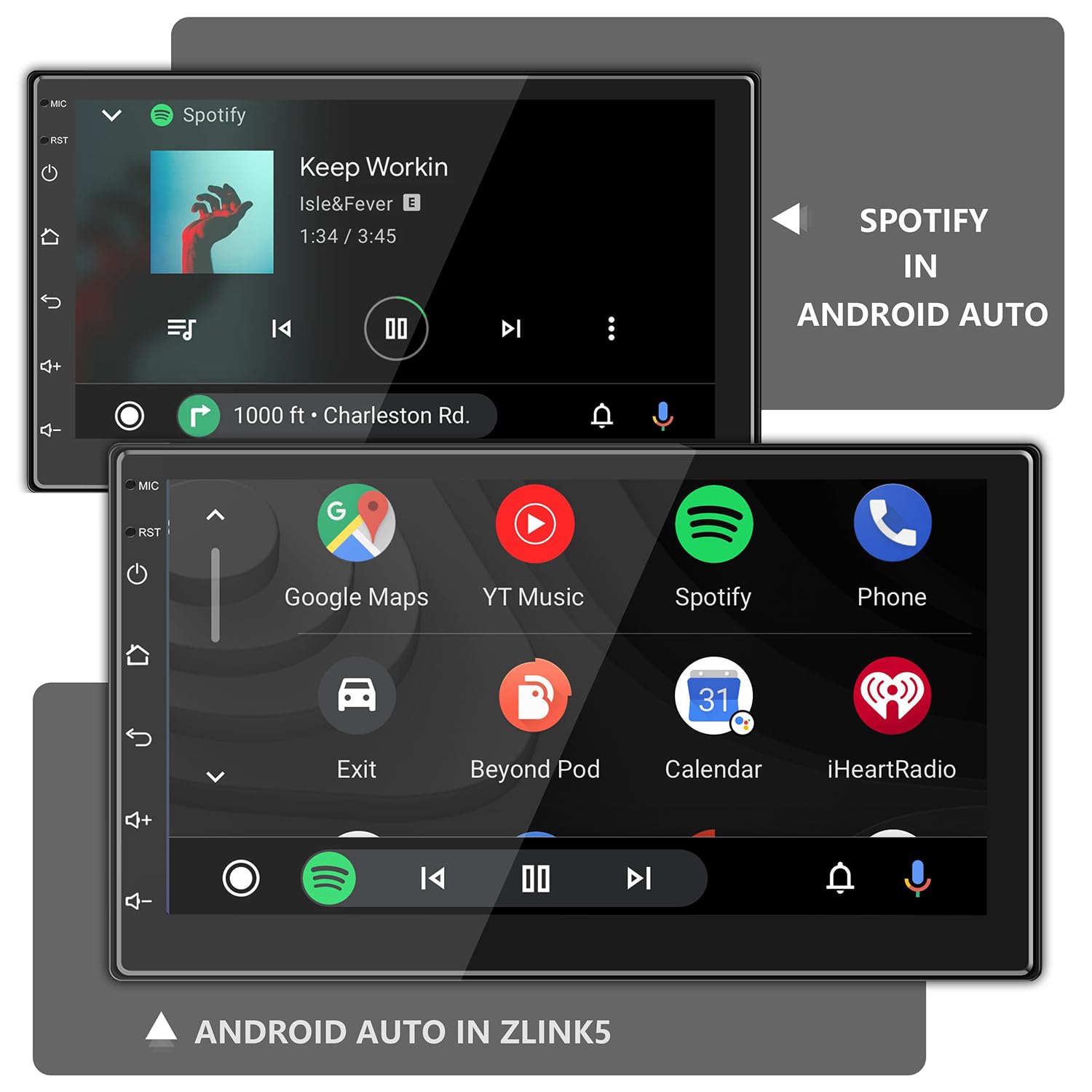 ANKEWAY Nuovo 7 Pollici [2G+32G] Android Autoradio 2 DIN con CarPlay+Android Auto+WiFi+Bluetooth+RDS/FM+GPS Nav+Backup Cam+Doppia USB+Mic, 1080P HD Touch Screen Sistema Multimediale per Auto