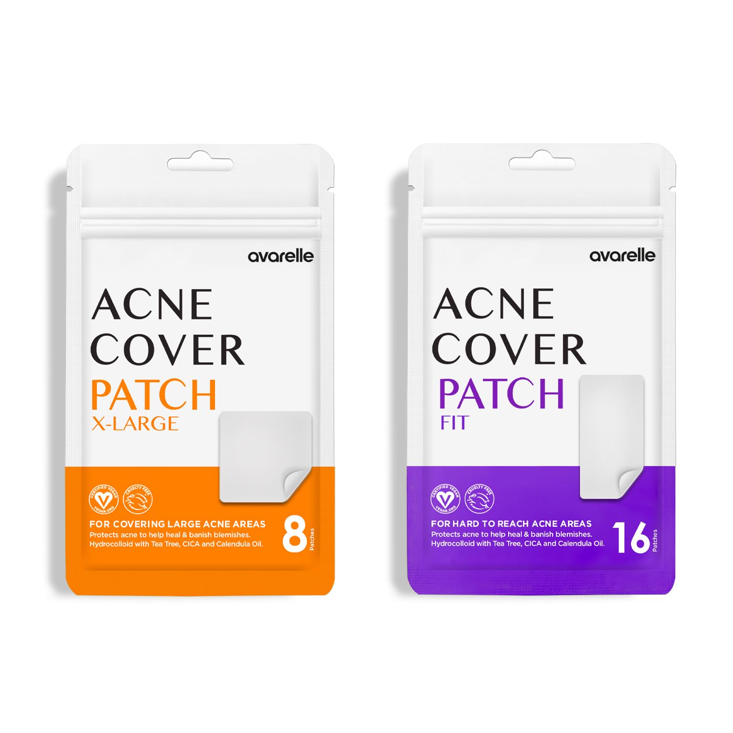 AVARELLE Pimple Patches Cluster Control Kits Hydrocolloid Acne Patches for Blemishes and Zit with Tea Tree Oil Calendula