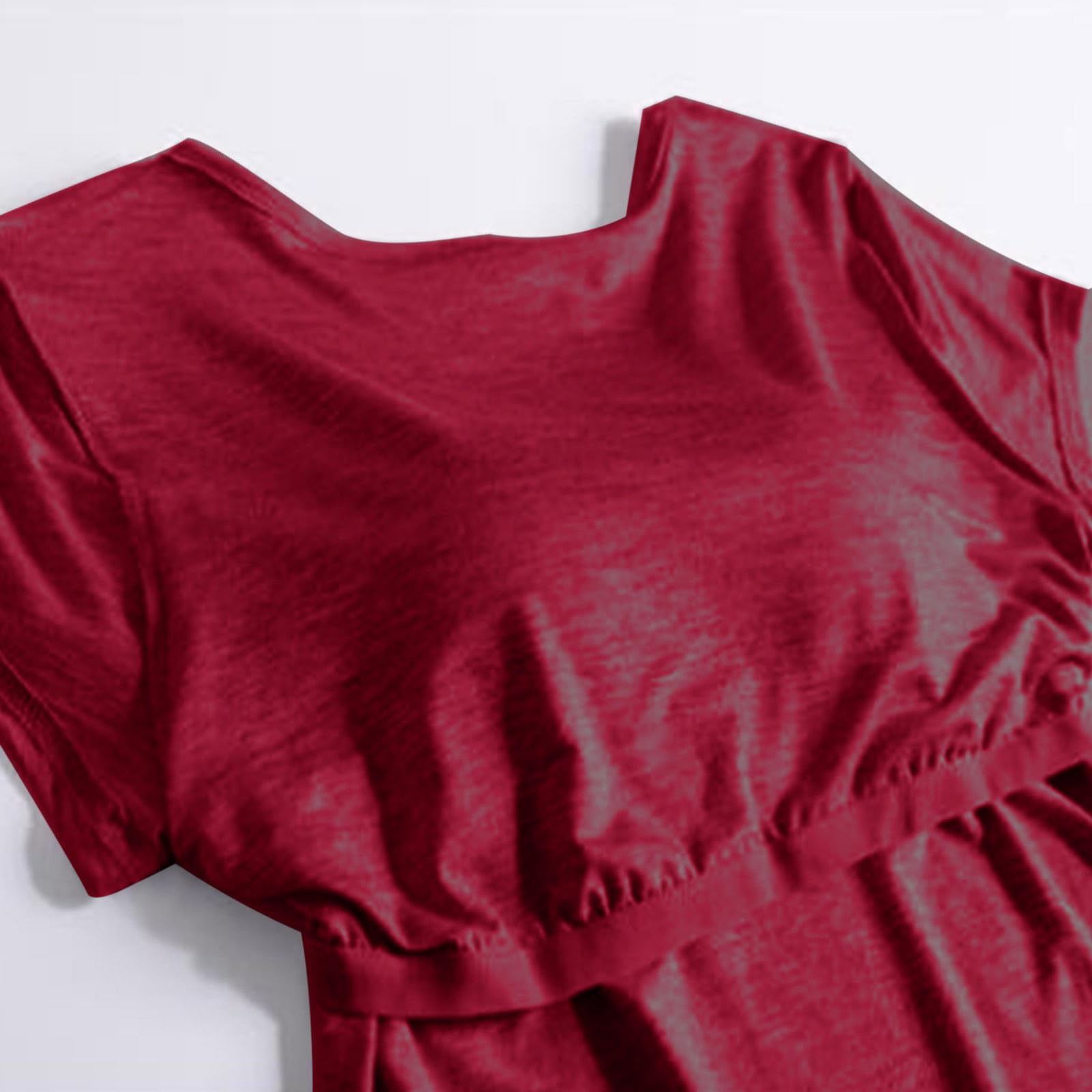 Womens Shirts with Built in Bra Short Sleeve Shirts Summer Casual Athletic Workout Yoga Shelf Bra Padded T Shirts Tops - 5