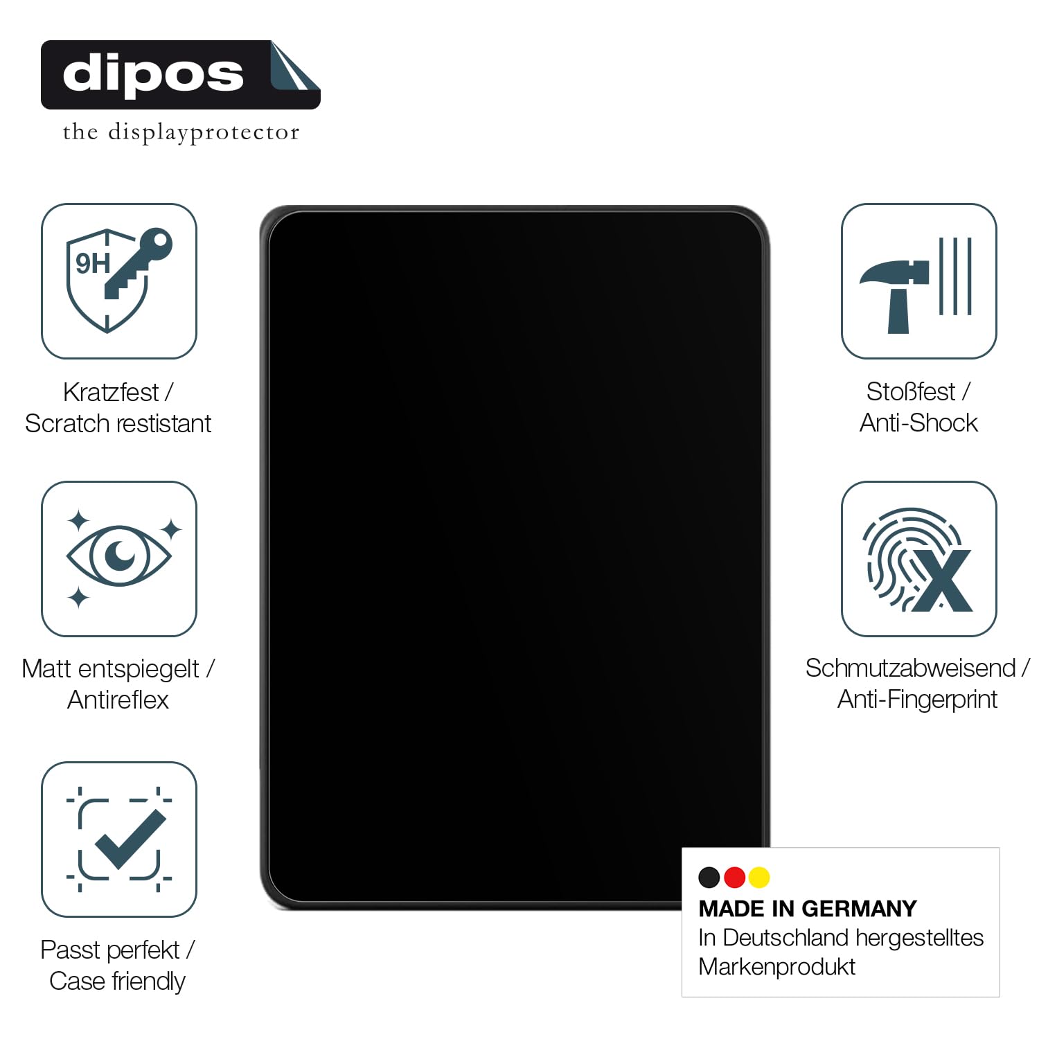 dipos I 2x osłona ekranu matowa kompatybilna z Kindle Paperwhite 12. generacji 2024, elastyczna szklana ochrona wyświetlacza 9H