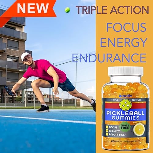 Miniatura 2 de Gomitas de pickleball  Energía de enfoque de resistencia de triple acción  Con 5 electrolitos y vitamina B  Veganas y cetogénicas sin OMG