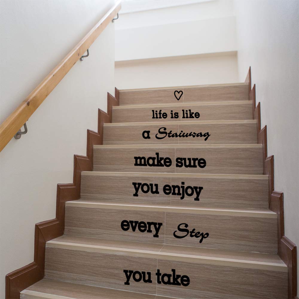 dgrg English Proverbs Wall Sticker Life Stairs Decorative Stickers Creative Stickers