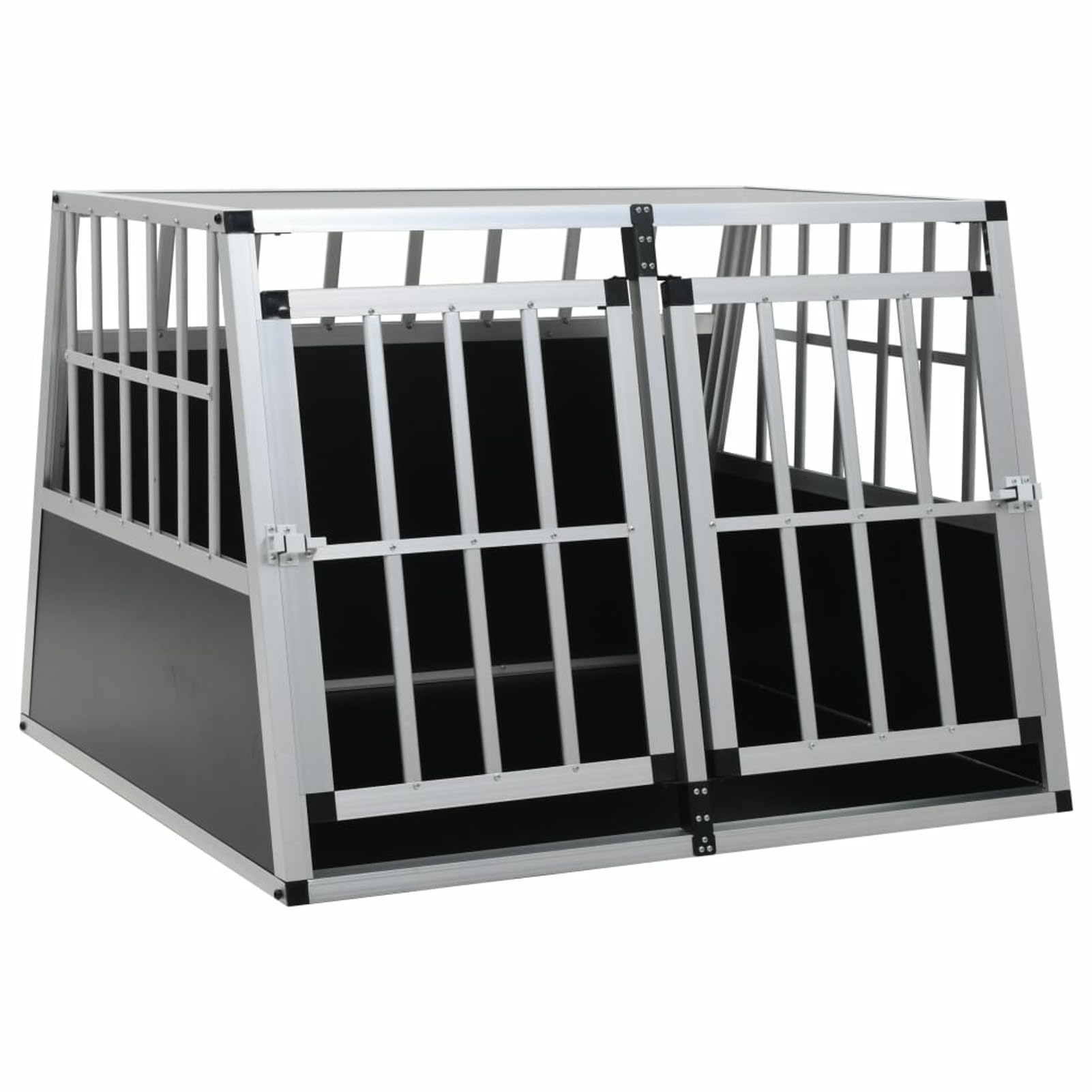 ARKEM Trasportino per Cani - Rigido, in Alluminio, da Viaggio, Richiudibile, da Auto, Resistente, Trapezoidale - Gabbia, Scatola, Box da Trasporto per Animali, Cuccioli,Trasportino per Cani con Doppia