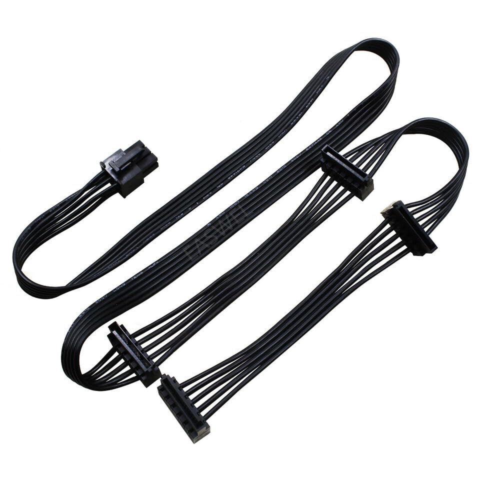 6Pin Male to 4 SATA 15Pin Power Suppl Cable Fit for Corsair HX650 HX750 HX850 HX1050