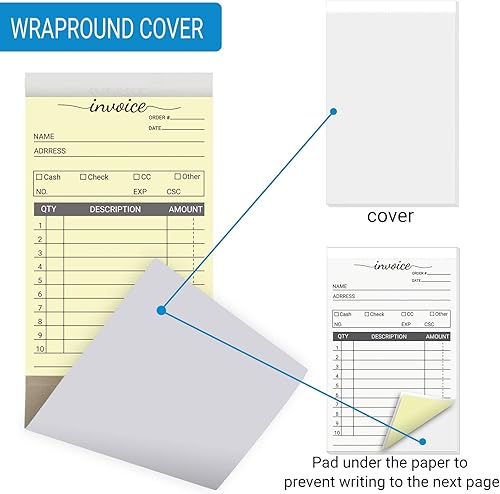 Miniatura 10 de suituts Paquete de 6 libros de pedidos de venta, 2 partes sin carbono, 5.5 x 8.5 pulgadas para pequeñas empresas (50 juegos por libro)