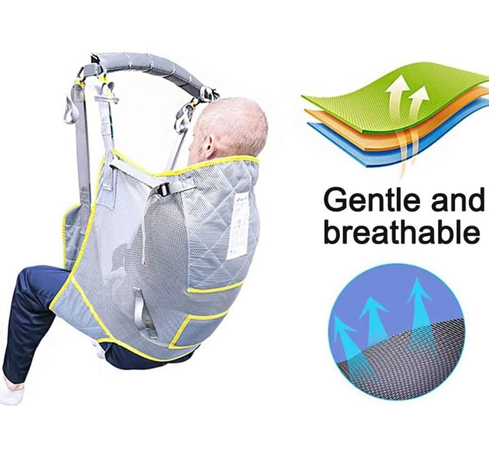 Harnais De Toilette Lève, Tout Le Corps Harnais De Soulèvement avec Support Tête en Filet Harnais Levage Jambe Divisée pour Personnes âgées Alitées Handicapées