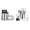 VIVOHOME Water Distiller Countertop 1.1 Gallon4L 304 Stainless Steel Distilled Water Machine with VIVOHOME 5 Gal Alcohol Still, 3 Stainless Steel Pots Home Brewing Kit