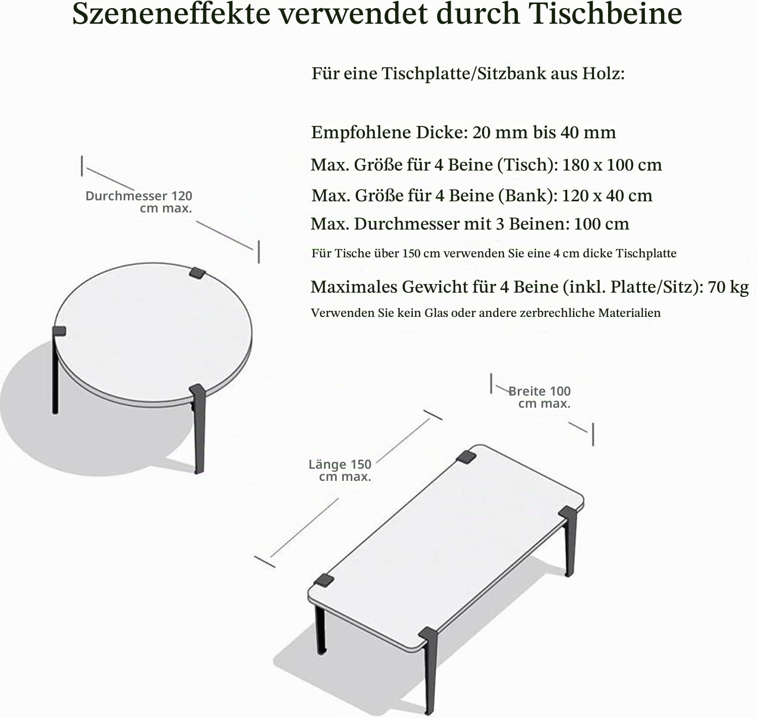 Tischbeine Möbelfuß Tischbeine aus Metall mit Klemme, F-förmige DIY-Möbelbeine, verstellbare Schreibtischbeine, teleskopische Couchtischbeine, Stangenbeine, Stützbeine für Werkbänke aus Eisen, Design