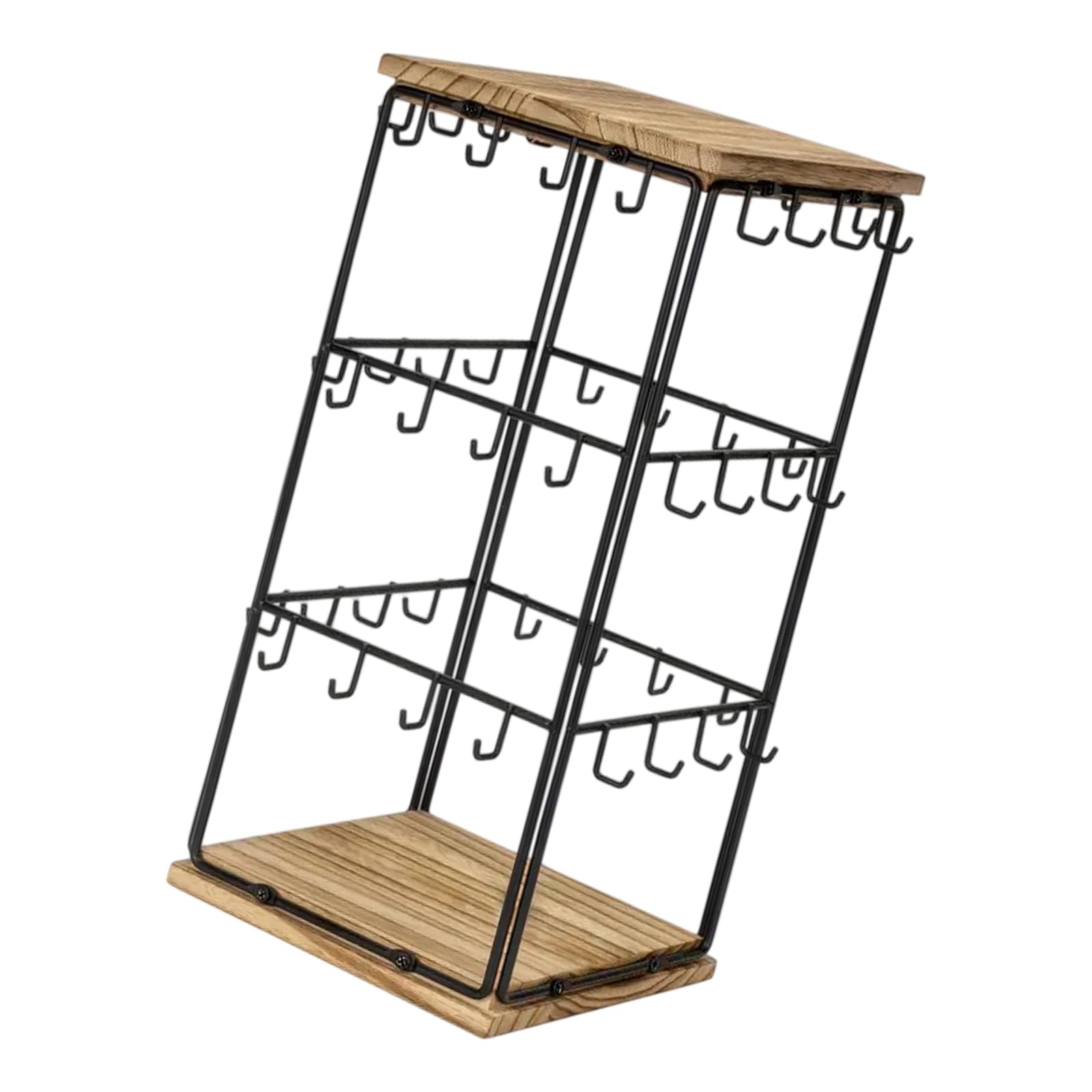 RAFGALDEX Multiple Tiered Earring Display Stand Unique Jewelry Display Stand Organizers with 48 Hooks for Home or Shop Decors Earring