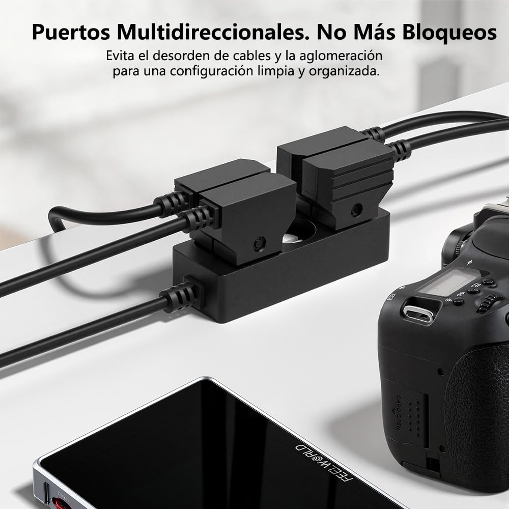 QIDUHUQI Metaal Micro Color OLED Voltmeter D-Tap/P-Tap Splitter voor ARRI/ ROOD/Sony/Teradek/Smallhd/DJI/Anton Bauer/Core SWX/IDX/Bebob, Aluminiumlegering, 1/4-20 Schroefdraden