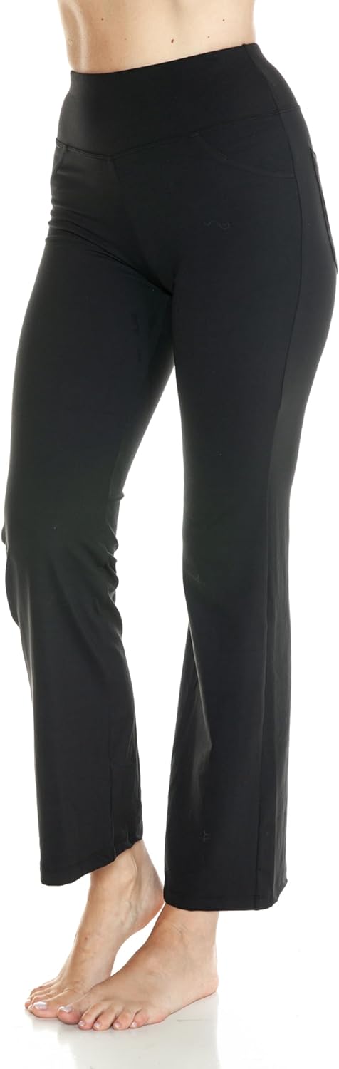 Leggings Depot Women's Fabluxe Flare Leggings Bootcut Wide Leg Yoga Pants for Workout, Yoga, Office