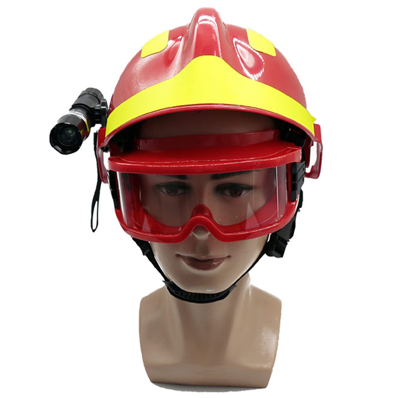 Cascos de Seguridad Casco de Trabajo Duro, Casco de protección de Rescate de Emergencia con Faro y Gafas, Casco de Bombero de Casco Duro para Hombres y Mujeres para Adultos