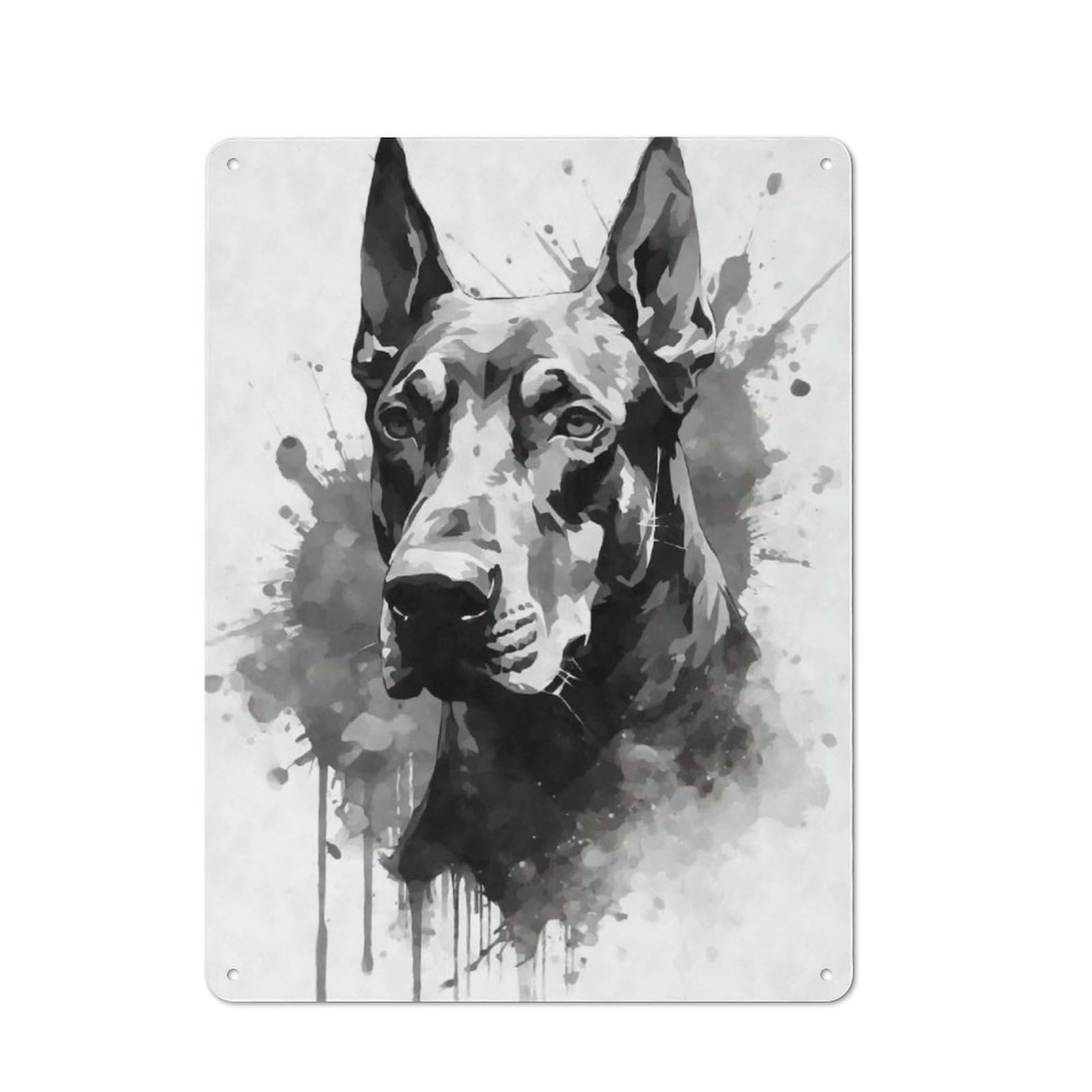 Junmoney Doberman Pinscher Portrait Metal Plaque 40X30cm With For Garage Wall, Retro Decor, For Garage Decor Collectors Refreshing A Room In Autumn