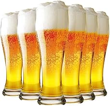 Ecentaur Pilsner Beer Glasses Steins Pint Glass Beer Mug for Drinking Classics Beer Cup Tumblers Pub Drinkware Bar Glassware Set of 6