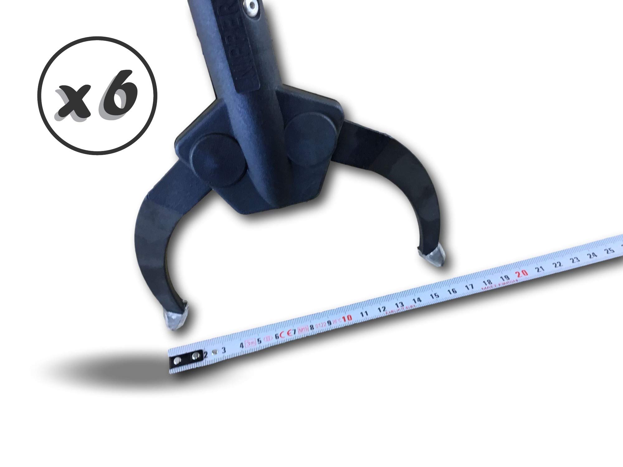 Zacisk do chwytania 100 cm | Zestaw 6 | zbieranie odpadów z liści przedmiotów | Antypoślizgowe szczypce do zginania | Ergonomiczna końcówka | Lekka antykorozyjna | Kibros PINCE100x6