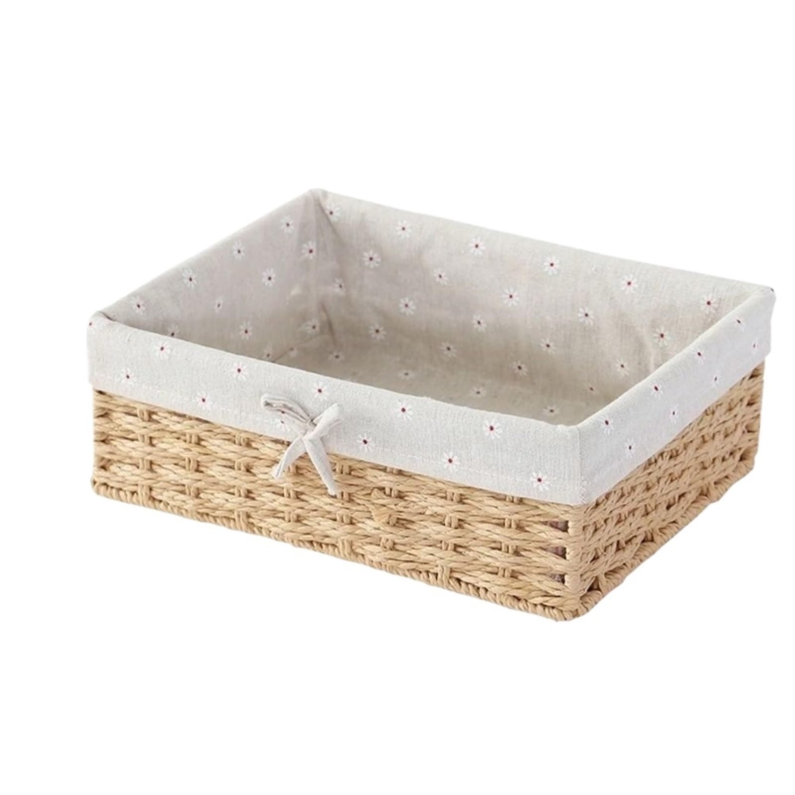 Folding Laundry Basket Household Storage Handwoven Sundries Organizer with Lid Rectangular Clothes for Home Organizing