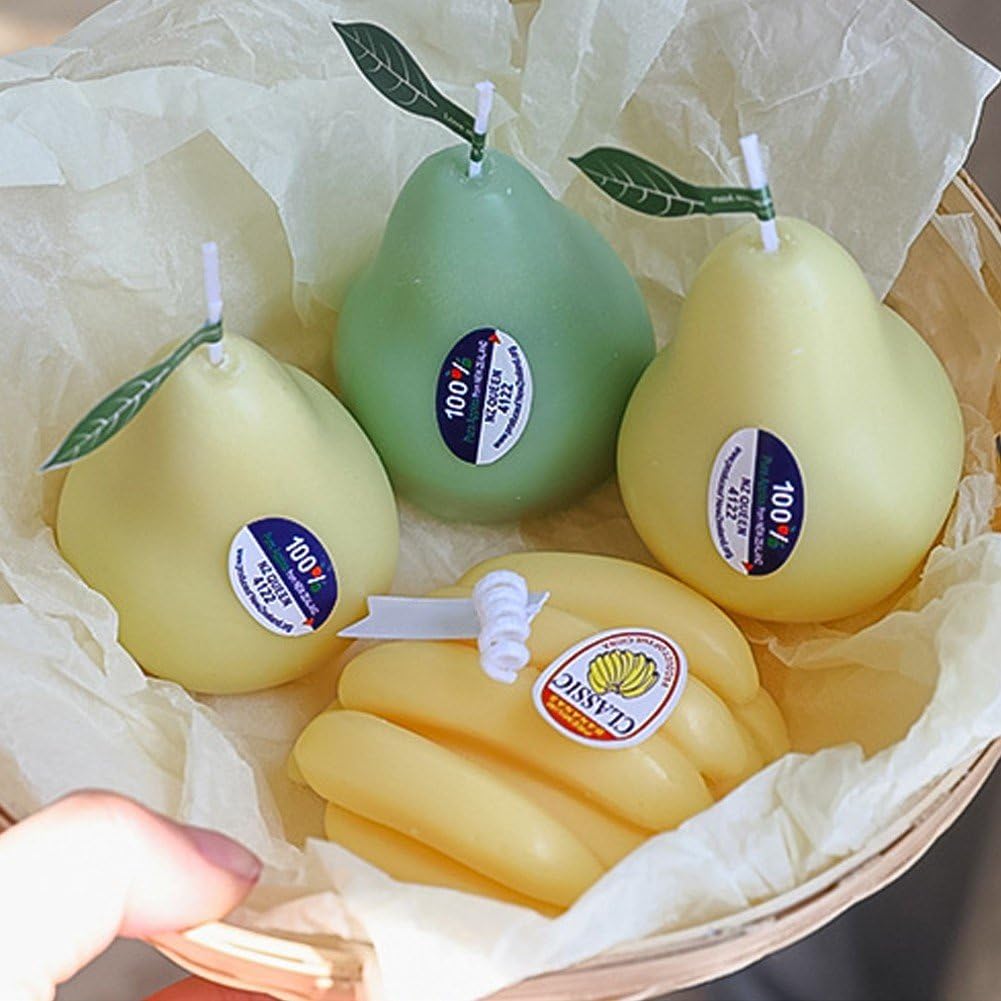 Perfumada En Forma De Pera, Decorativa De Cera De Soja con a Frutas para Mesa, Velas De Aromaterapia, Día De Madre Y Pascua para Mujeres.