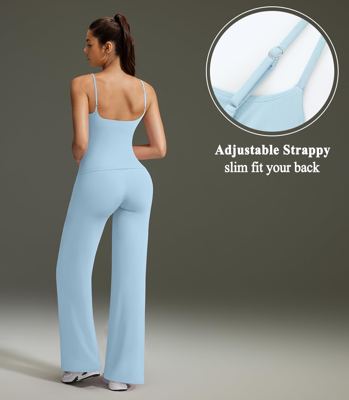 OMKAGI Workout Sets for Women Padded Tank Tops Matching Straight Leg Yoga Outfits - Image 4