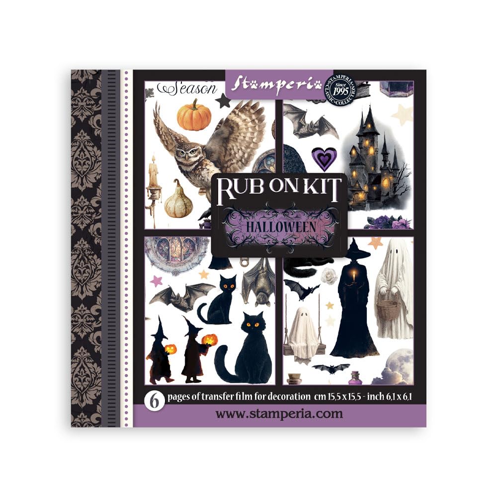 Stamperia - Art Journaling Selection with Junk Journal, Ephemera, Rub-On Kit, Stencils and Stamp. Step-by-Step Tutorial Linked with QR Code. Perfect for Card Making, Journaling and Gifts. (Halloween)