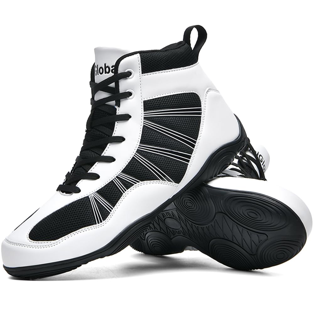 Scarpe da Boxe da Uomo Scarpe da Wrestling da Combattimento Antiscivolo Traspirante Scarpe Combat Boxers Competizione di Allenamento Scarpe da Pugilato Unisex