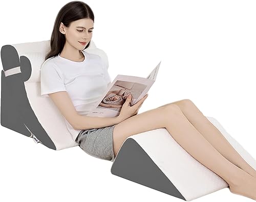 Juego de 4 almohadas ortopédicas de cuña para poscirugía y alivio del dolor, almohada de cuña ajustable para espalda, reflujo ácido, sentarse en la