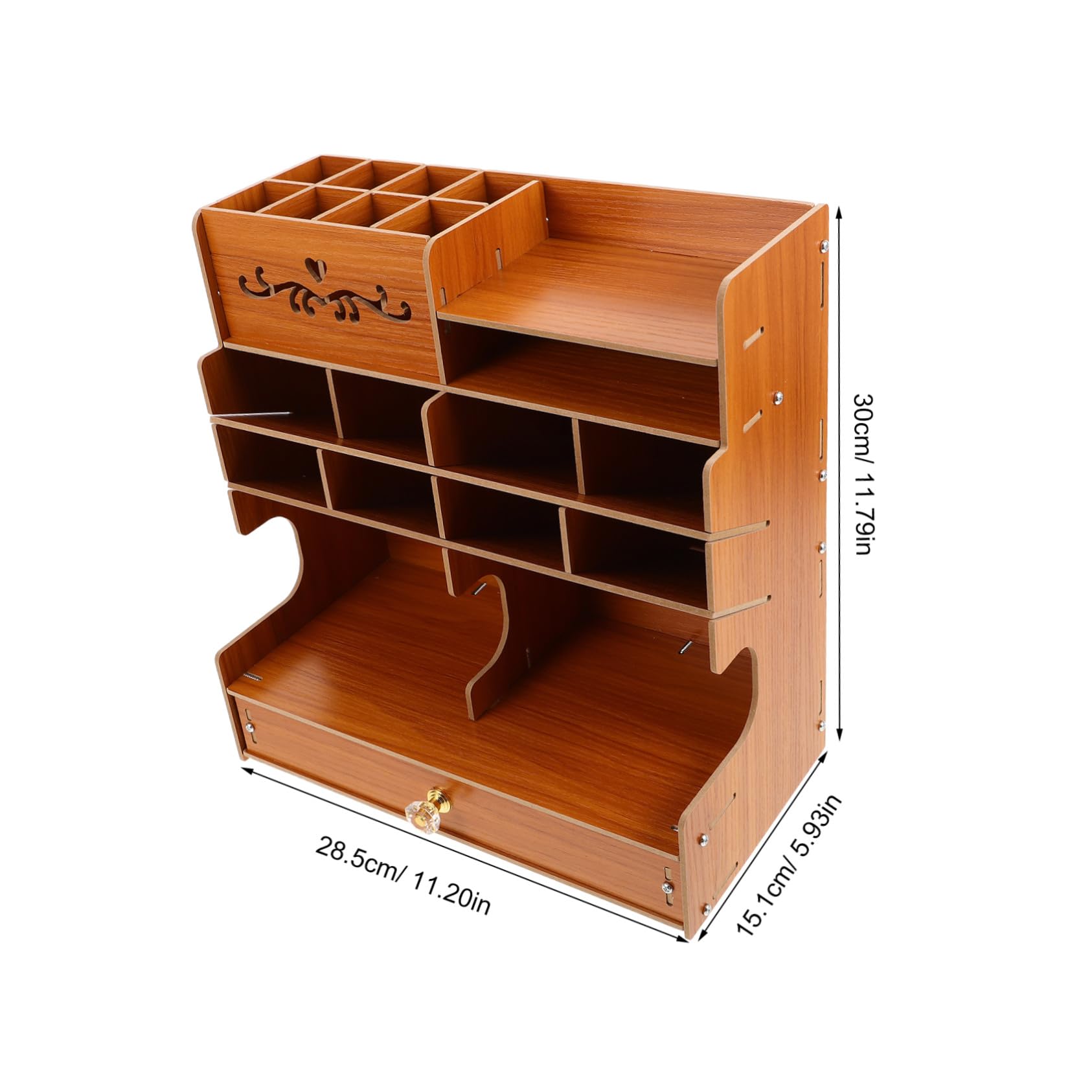 Caja de Almacenamiento para Porta Bolígrafos de Madera Organizador de Escritorio con Múltiples Compartimentos para Bolígrafos Lápices y Artículos de Papelería para Oficina