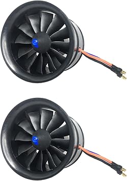 2X EDF 70mm 2300KV 6S 12 Blades RC Fan Propeller with Brushless Motor for RC Jet Airplane Drone Model Spare Parts