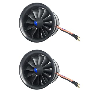 2X EDF 70mm 2300KV 6S 12 Blades RC Fan Propeller with Brushless Motor for RC Jet Airplane Drone Model Spare Parts