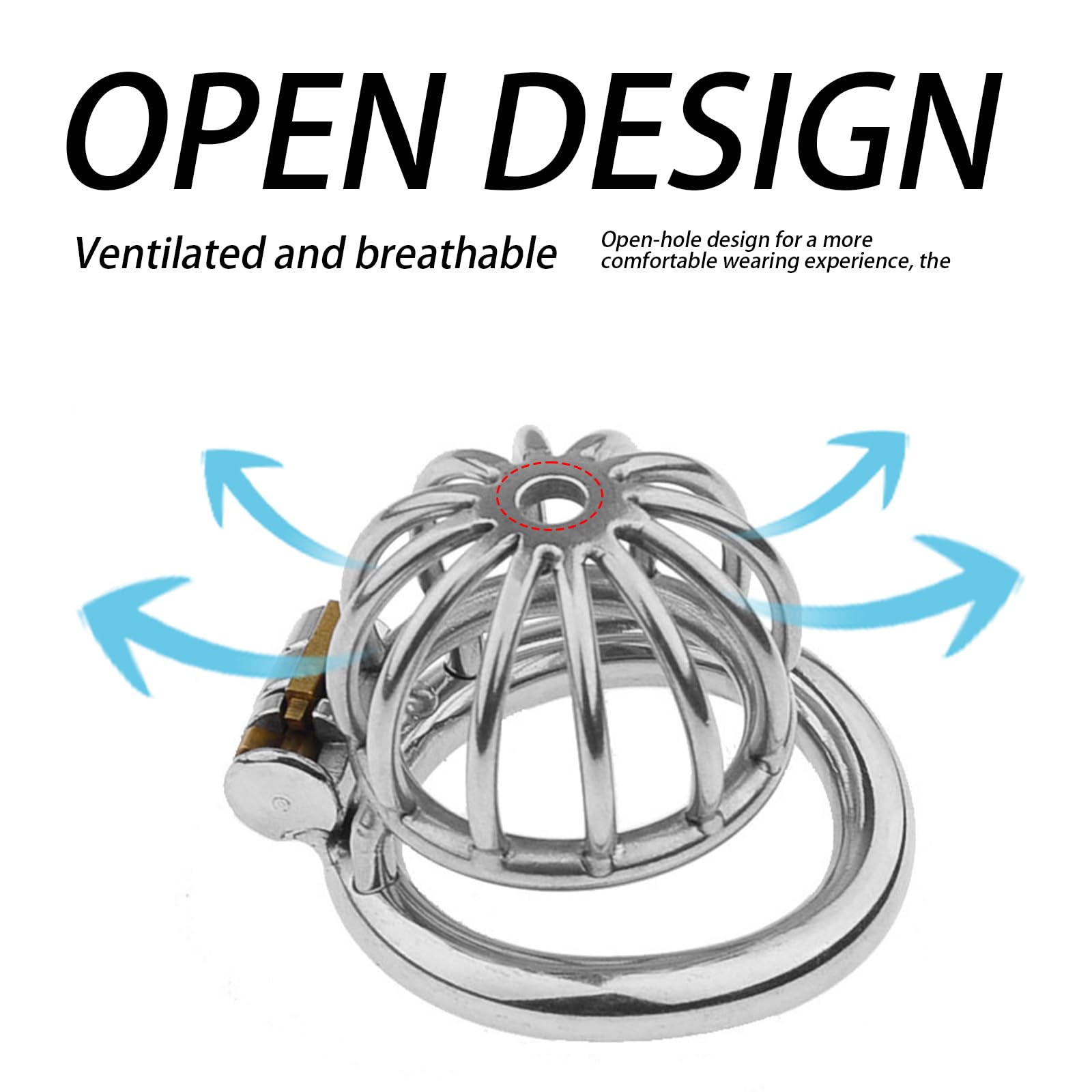 BDSMJOY Cages de Chasteté Acier inoxydable, Pénis Sex toys jouet sexualité couple Sextoy homme, Cage de chasteté respirante Pour Punition Sextoyse Couple (45mm)