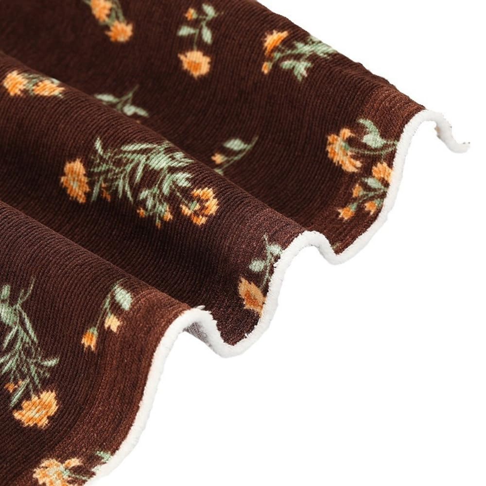 3m Cordstoff Breit 150 cm Blumenstoff Stoff Meterware mit Blumenmuster Bekleidungsstoff Meterware Dekostoff für DIY Nähen Kunsthandwerk Heimtextilien Kleidung Röcke Loungewear,Aprikose A