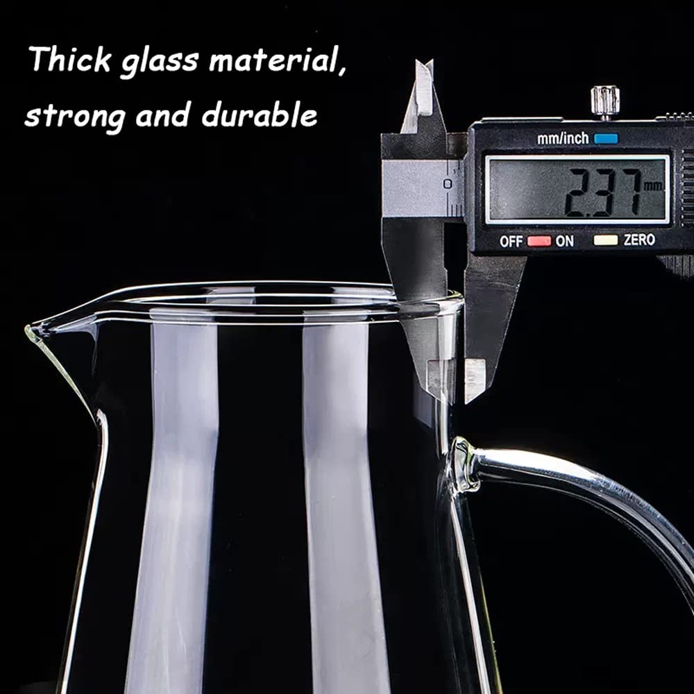 Nff Jarra De Cristal, Jarra De Agua De Cristal De 1,85 L con Tapa, Jarra De Cristal Resistente Al Calor Fácil De Limpiar, Apta For Zumo, Té, Agua, Leche, Café
