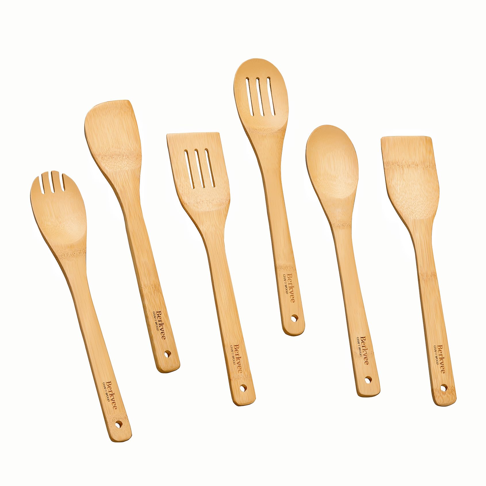 Amazon.com: Berkvee Bamboo Kitchen Utensils 6-Piece Set - Premium