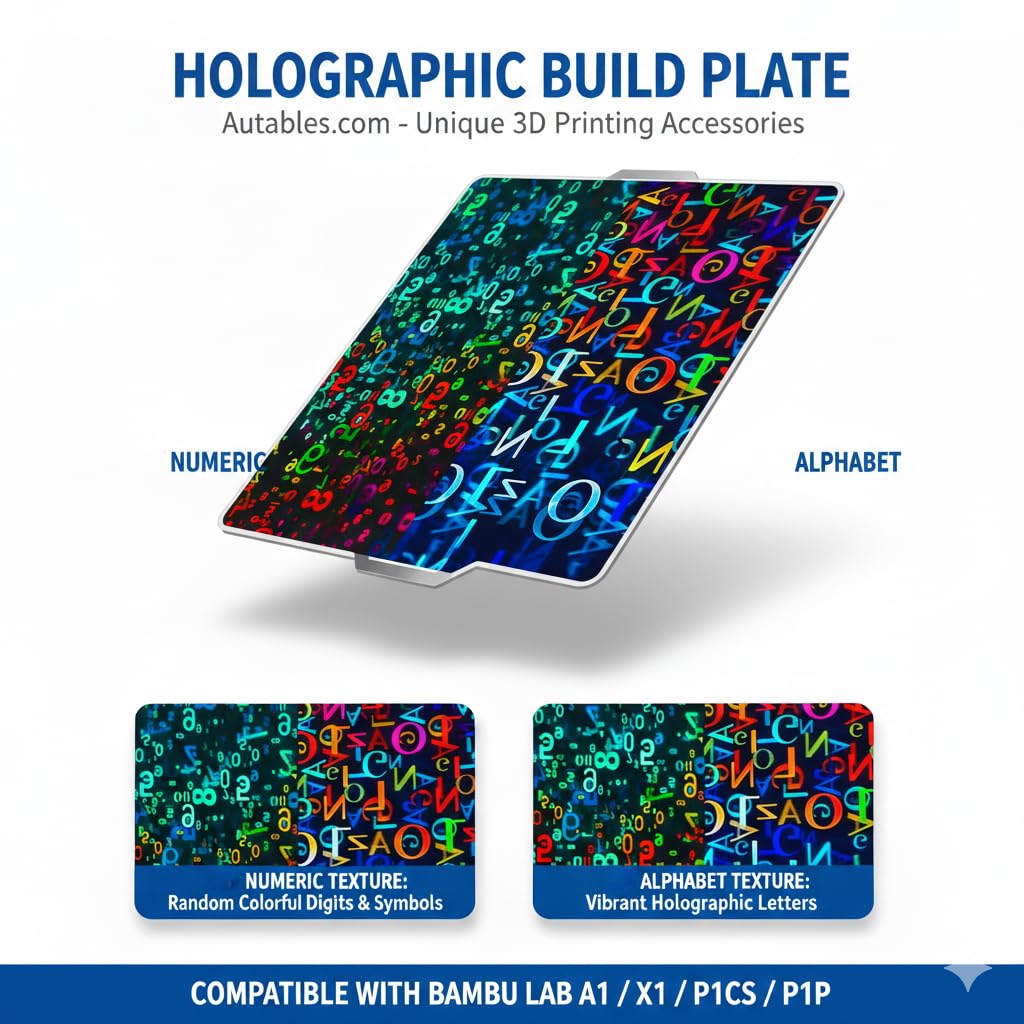 Autables Dual-Sided PEH Letter - PEH Digit Build Plate for BambuLab A1, X1, X1C, P1S, P1P – Magnetic Spring Steel Flexible 3D Printing Bed 257 * 257mm-picture-32