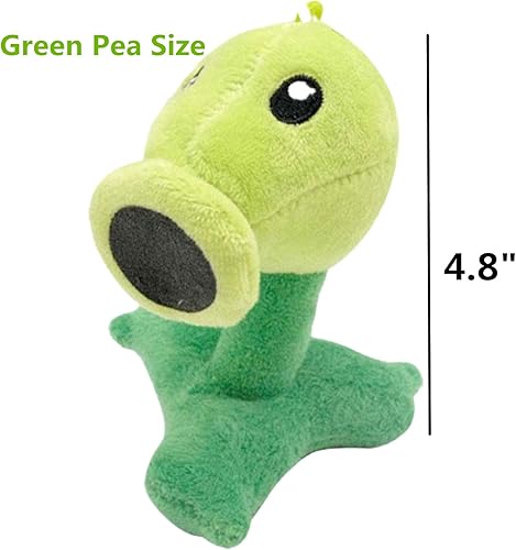 Miniatura 3 de Juego de 3 llaveros de peluche de plantas de PVZ, juguetes de peluche de PVZ suave, figura de girasol, guisante verde, colgante de pimiento rojo,
