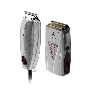 Andis 17270 Finishing Combo T-Outliner Trimmer & Pro Foil Lithium Titanium Foil Shaver - Professional Finishing Hair & Beard Trimming Kit
