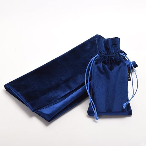 Miniatura 2 de BLESSUME Paño de mesa y bolsa de tarot de mago cuadrado azul de adivinación